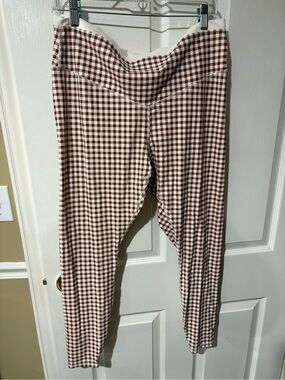 NWOT- JoyLab- Brown Gingham Stretch Leggings